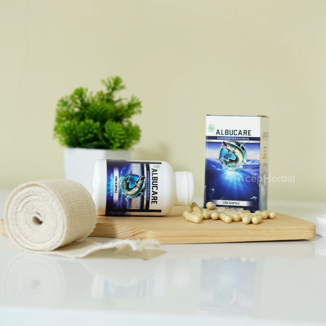Ekstrak ikan gabus Alburcare kapsul kutuk Suplemen Original Albumin Bpom Halal mui isi 100 kapsul 3